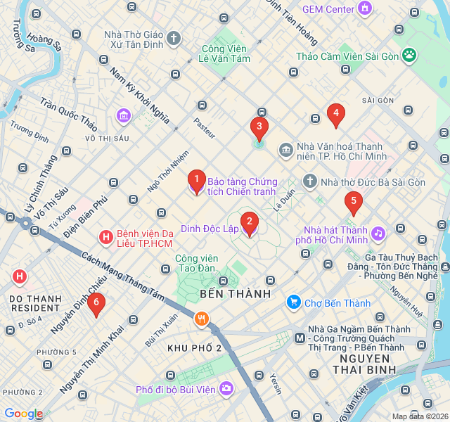 Route map for Echoes of the Vietnam War