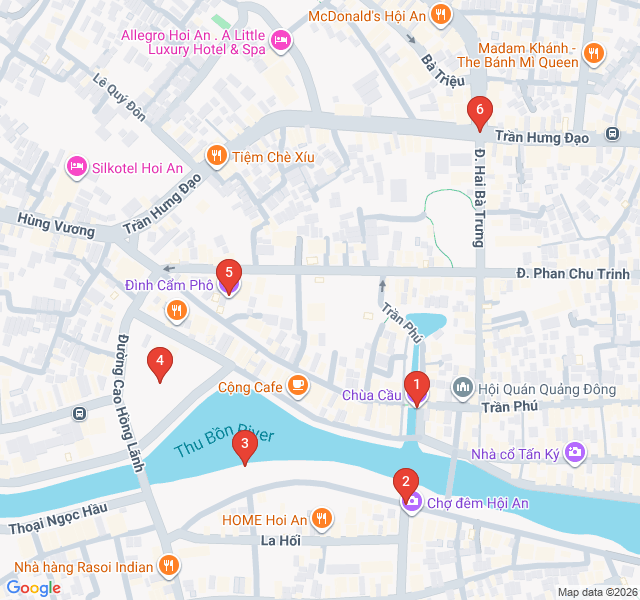 Route map for Family Fun and Creative Hands in Cam Pho