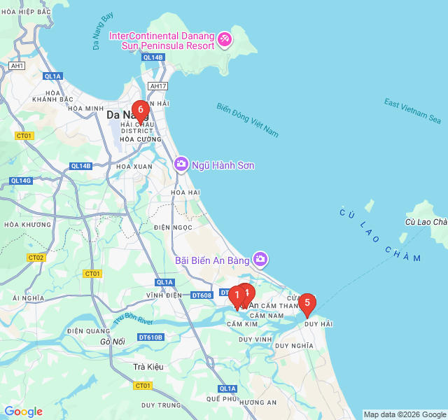 Route map for Life on the Thu Bon River