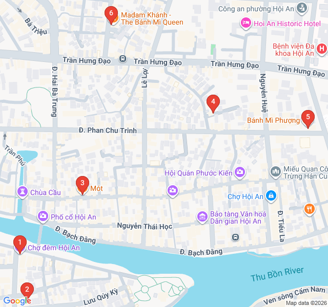 Route map for Street Food Secrets of Hoi An